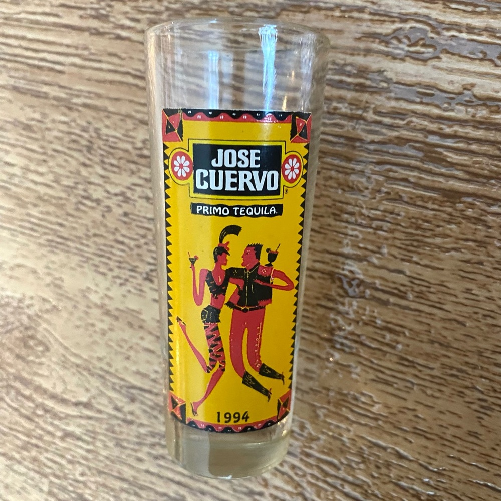 Vintage 1994 Jose Cuervo Primo Tequila Collectible Tall Shot Glass 3-1/2"